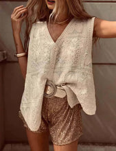 Load image into Gallery viewer, Ava V-Neck Embroidered Vest Top
