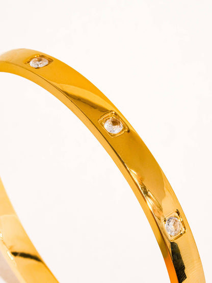 Neil 18K Gold Classic CZ Bangle