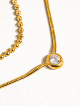 Load image into Gallery viewer, Paulette 18K Gold Trilayer CZ Chain Necklace
