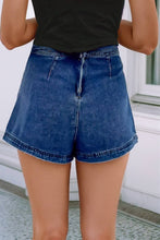 Load image into Gallery viewer, Sissy Faux Wrapped Mini Denim Skort
