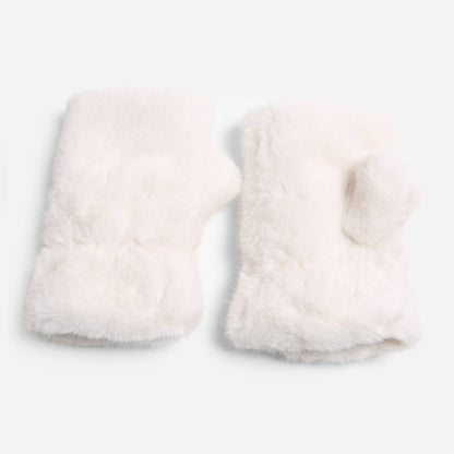 Faux Fur Fingerless Gloves