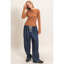 Load image into Gallery viewer, Ruffled Ribbed Long Sleeve Top
