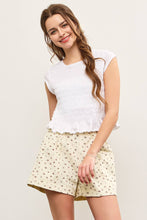 Load image into Gallery viewer, Lila SMOCKED CAP SLEEVE RUFFLE HEM TOP
