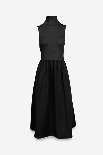 The Margo Sleeveless Mock Neck Midi Dress