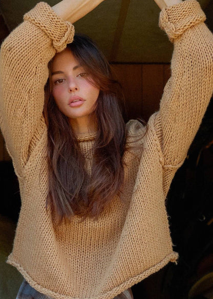 Harvest Moon Rolled Collar Sweater