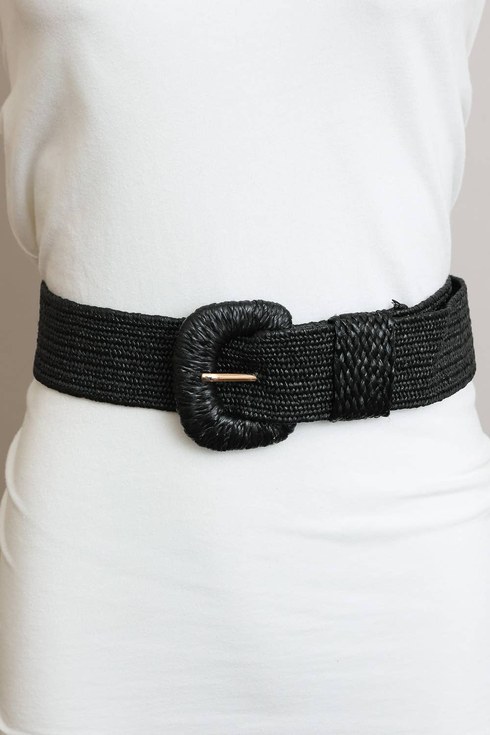 Stretch Raffia Belt