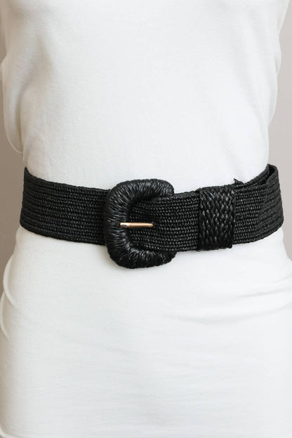 Stretch Raffia Belt