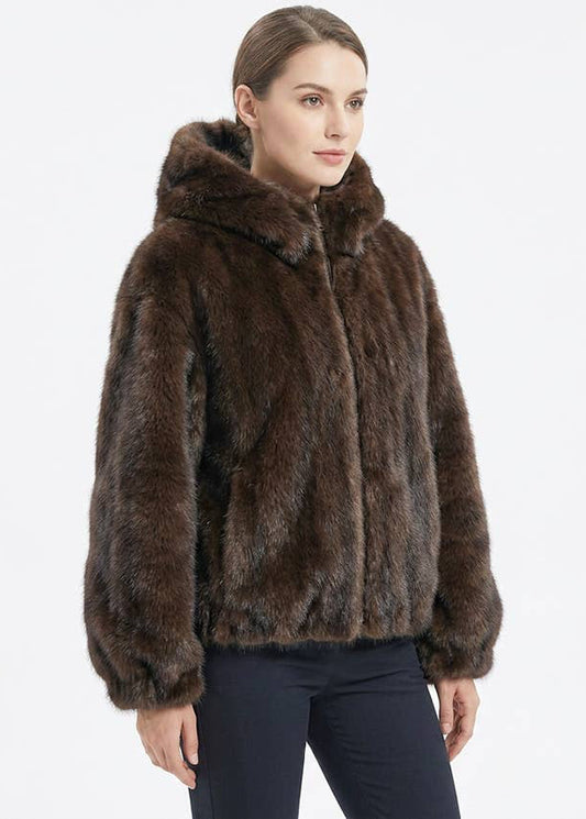 The Margot Plush Faux Fur Hooded Jacket