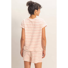 Load image into Gallery viewer, Terry Cloth Stripe Cap Sleeve Tee (5 Colors)

