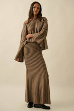 Load image into Gallery viewer, Striped Ribbed Knit Mermaid Maxi Skirt
