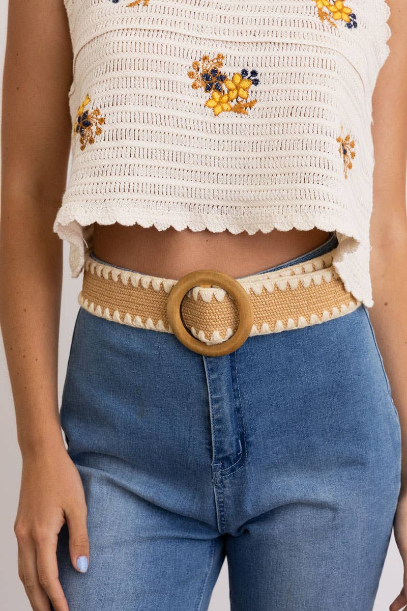 Whipstitch Raffia Belt