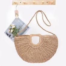 Load image into Gallery viewer, Half Moon Straw Bag
