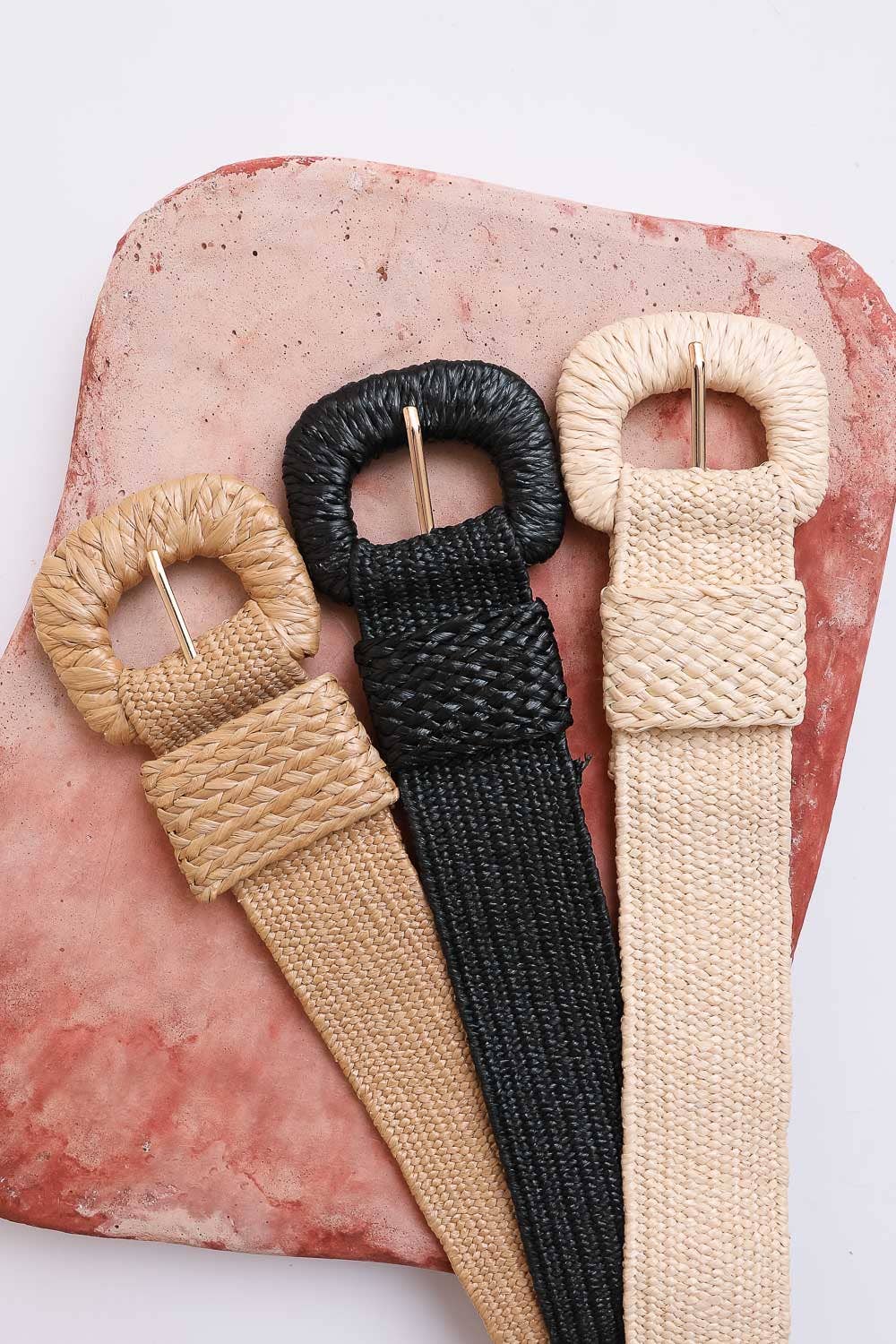 Stretch Raffia Belt