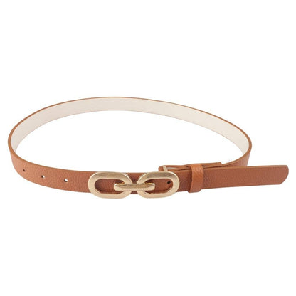LINK DESIGN BUCKLE SKINNY BELT