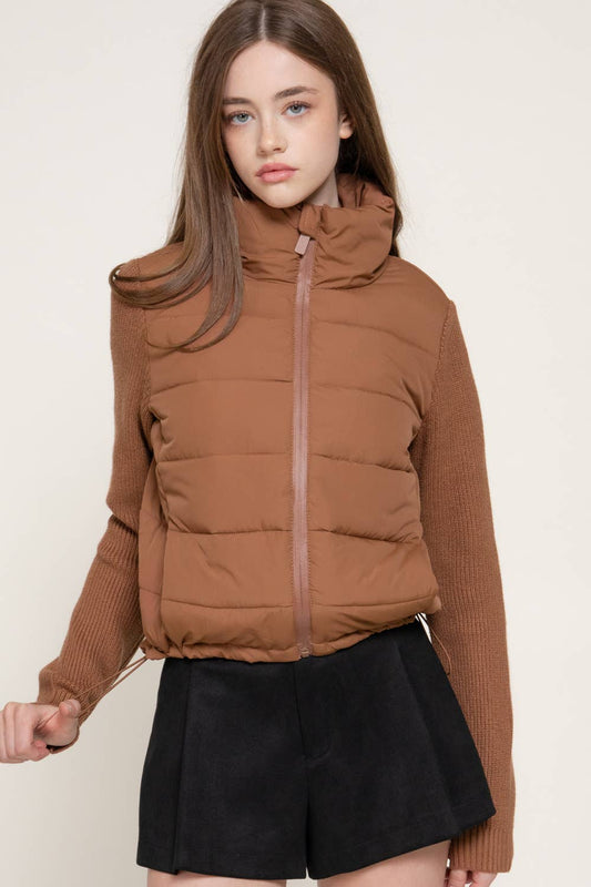 The Brielle Knit Sleeve Puffer Jacket