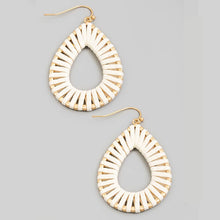 Load image into Gallery viewer, Leather Wrap Teardrop Dangle Earrings
