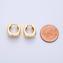Load image into Gallery viewer, 18K Gold Filled 14mm Wide Hammered Huggie Earrings
