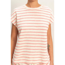 Load image into Gallery viewer, Terry Cloth Stripe Cap Sleeve Tee (5 Colors)
