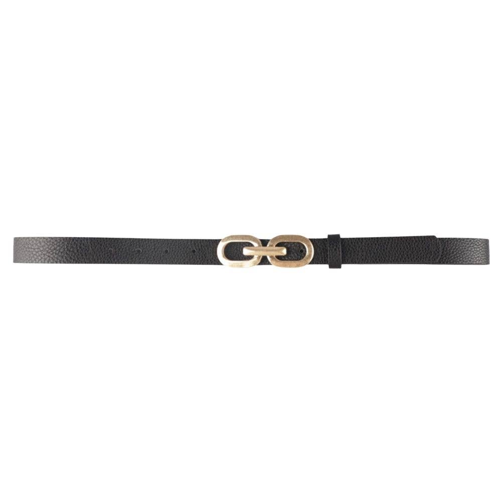 LINK DESIGN BUCKLE SKINNY BELT