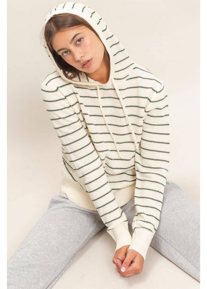The Collins Stripe Hoodie Sweater