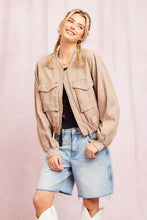 Load image into Gallery viewer, Washed Linen Bomber Jacket
