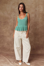 Load image into Gallery viewer, Striped Peplum Top
