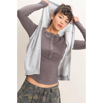 Sleeveless Zip Up Hoodie (2 Colors)