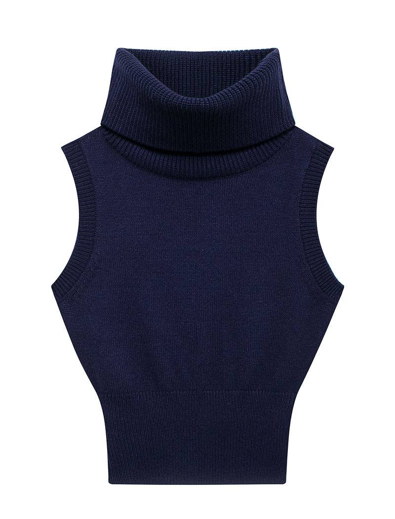 Audra Mock Neck Knitted Tank Top