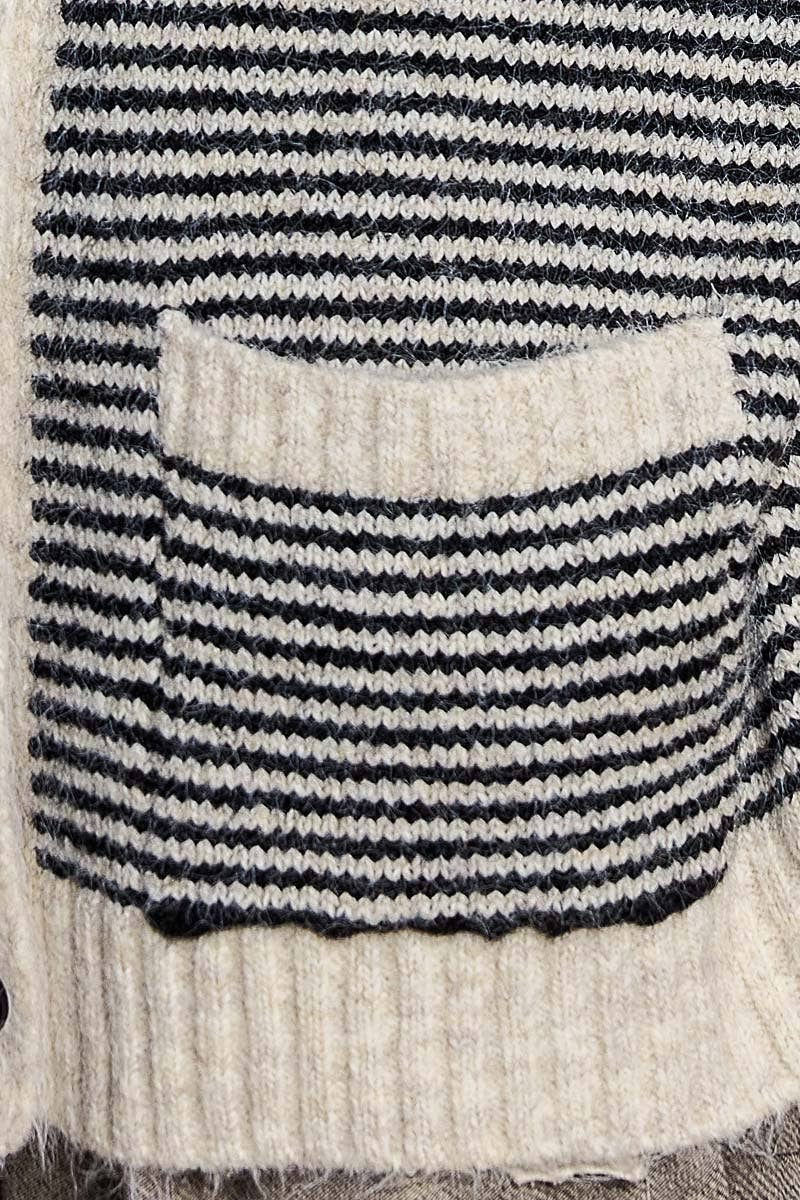 The Aspen Striped Knit Sweater Cardigan