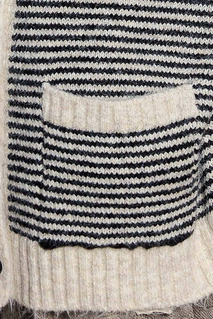 The Aspen Striped Knit Sweater Cardigan