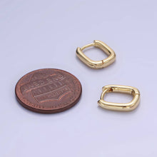 Load image into Gallery viewer, 14K Gold Filled 11mm Minimalist Rectangular Huggie Earrings
