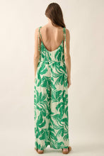 Load image into Gallery viewer, Rio Tropical-Print Crepe Belted Wide-Leg Cami Jumpsuit
