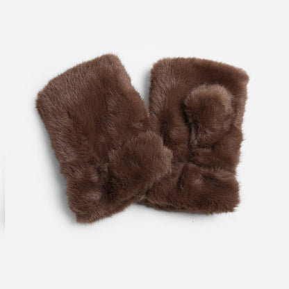 Faux Fur Fingerless Gloves