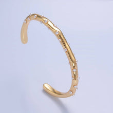 Load image into Gallery viewer, 24K Gold Filled Shell Pearl Dotted Cuff Bracelets
