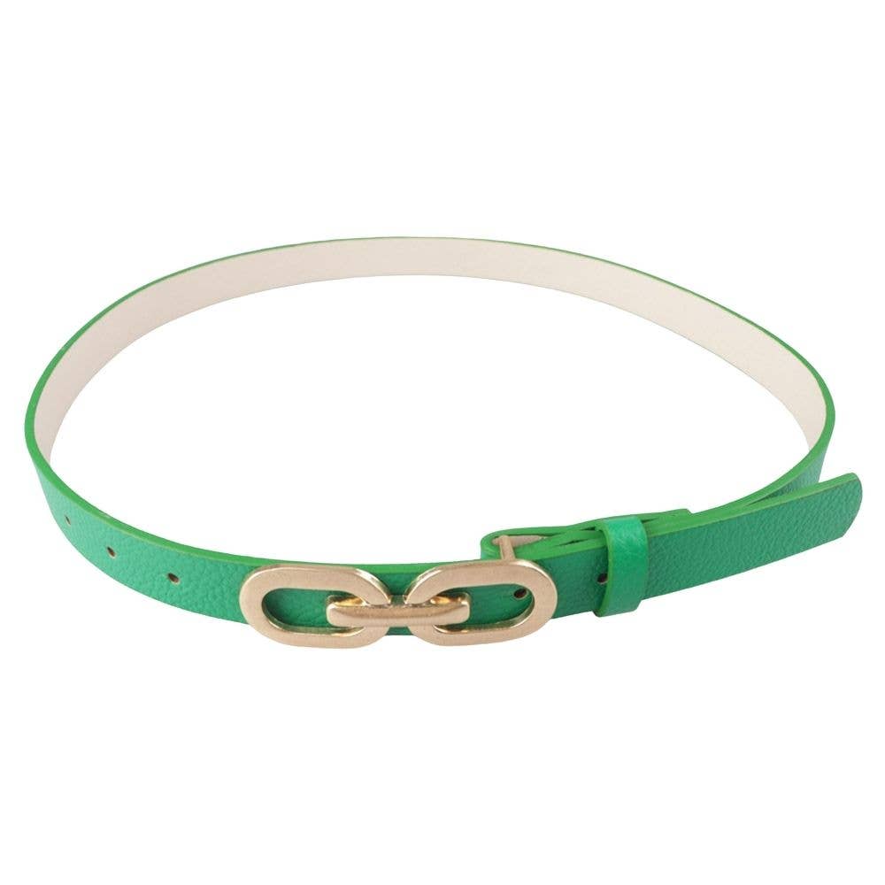 LINK DESIGN BUCKLE SKINNY BELT