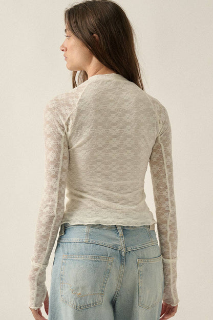 The Camille Floral Lace Top Mock