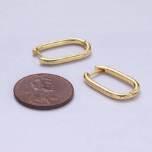 Load image into Gallery viewer, 24K Gold Filled 20mm Minimalist Oblong Hoop Earrings
