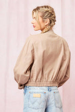 Load image into Gallery viewer, Washed Linen Bomber Jacket
