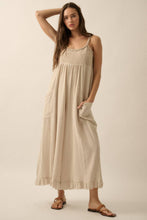 Load image into Gallery viewer, Missy Cotton Smocked Ruffled Wide-Leg Cropped Jumpsuit
