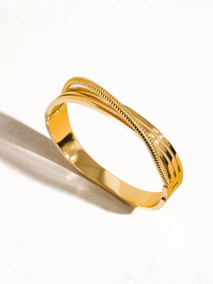 Yuna 18K Gold Chain Bangle Bracelet