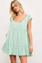 Load image into Gallery viewer, Lily SCOOP NECK SMOCKED CAP SLEEVE TIERED DRESS (2 Colors)
