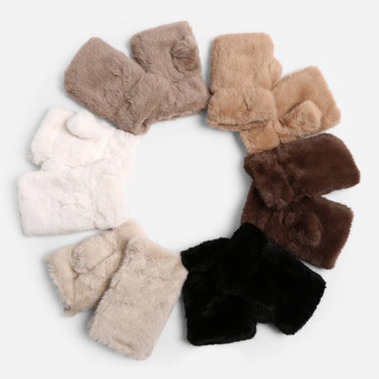 Faux Fur Fingerless Gloves