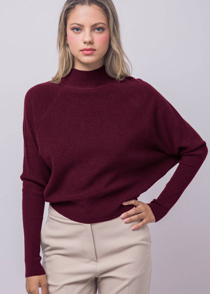 Cora Mock Neck Batwing Sweater (3 Colors)