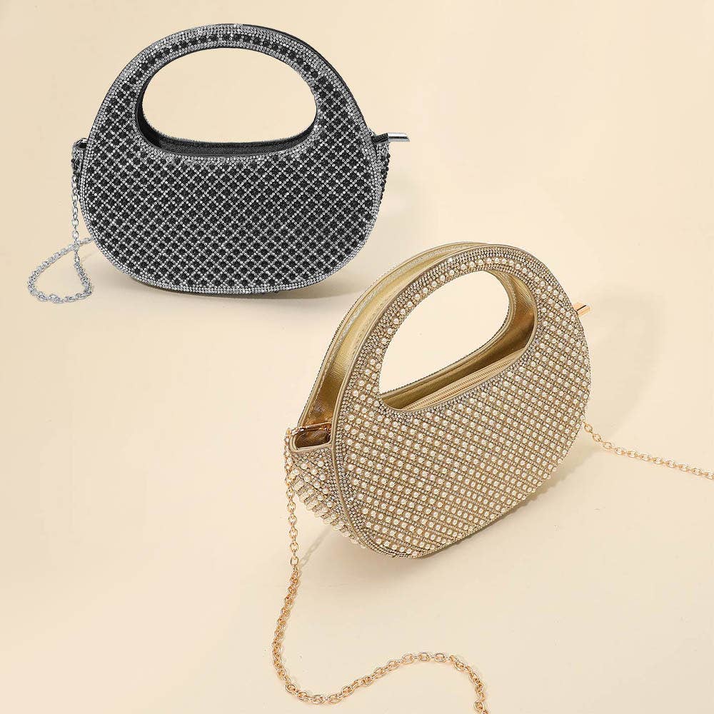Pearl Rhinestone Evening Crossbody Handbag