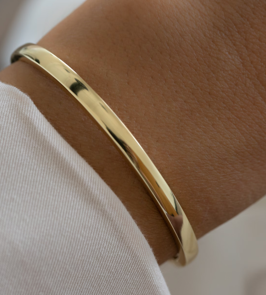 18K Gold Dome Cuff Bracelet