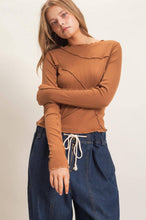 Load image into Gallery viewer, Ruffled Ribbed Long Sleeve Top
