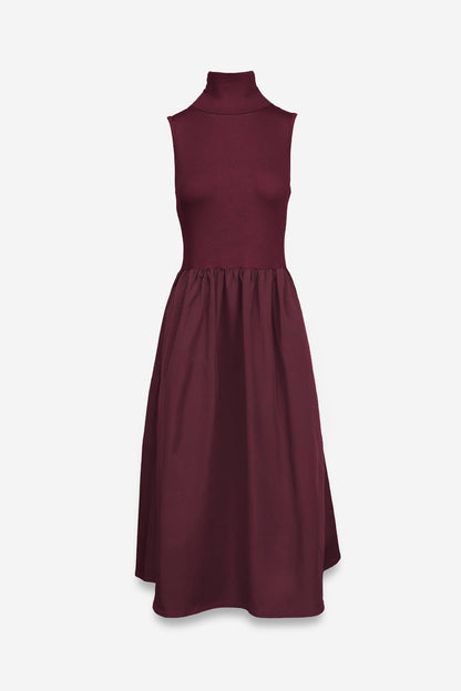 The Margo Sleeveless Mock Neck Midi Dress