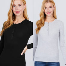 Load image into Gallery viewer, Reba Thermal Henley (7 Colors)
